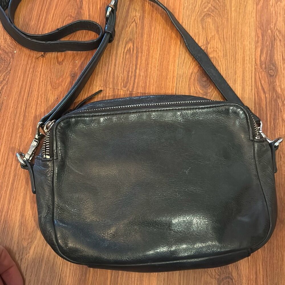 Margot black soft leather Crossbody bag
